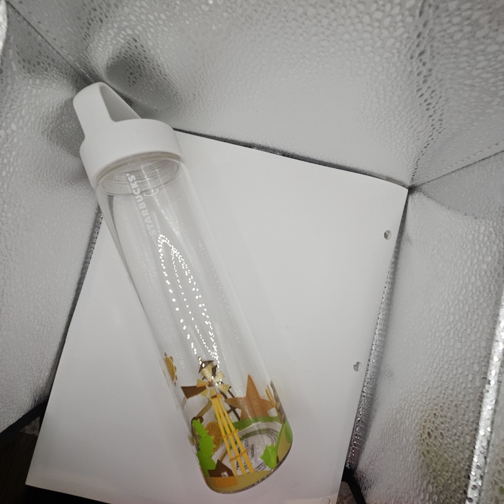 Starbucks Clear Texas You Are Here 18.5 Oz Water Bottle with White Lid